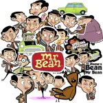 Mr. Bean Stickers Waterproof Pack of 22 Vinyl Decals for Laptop Mobile Self Adhesive Sticker (Pack of 22)