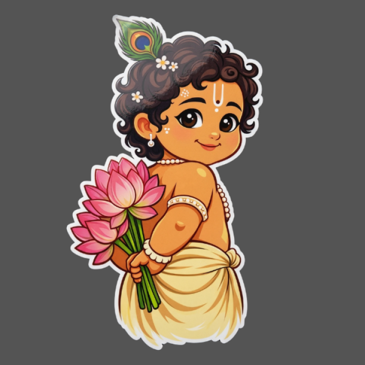 Krishna with Flower